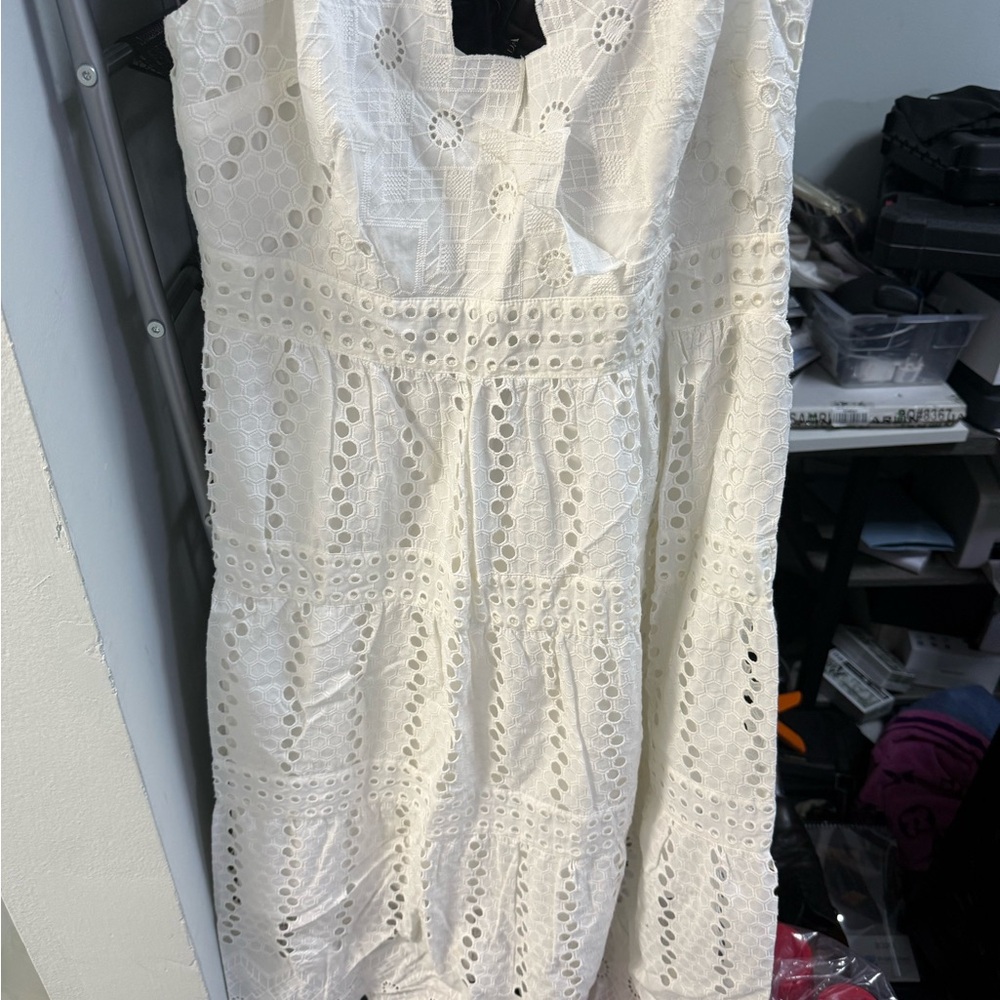 Elegant White Eyelet Dress Kobi Halperin